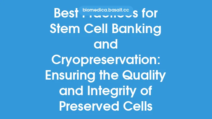 Best Practices for Stem Cell Banking and Cryopreservation: Ensuring the Quality and Integrity of Preserved Cells Thumbnail