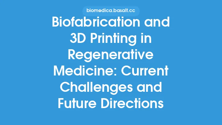 Biofabrication and 3D Printing in Regenerative Medicine: Current Challenges and Future Directions Thumbnail