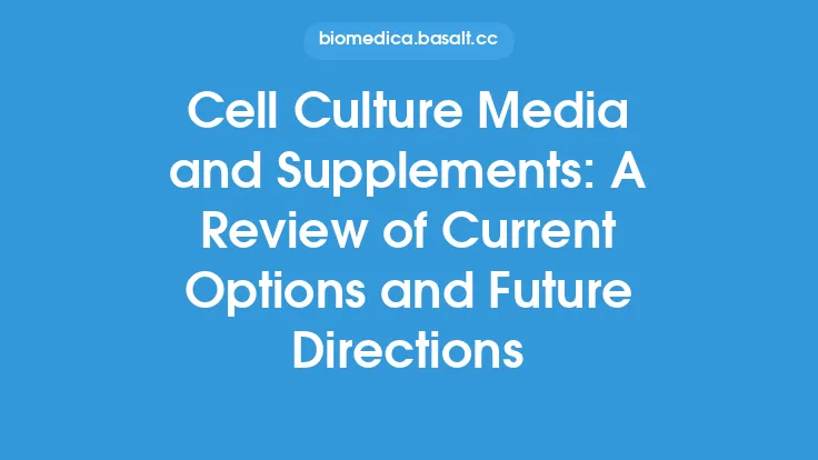 Cell Culture Media and Supplements: A Review of Current Options and Future Directions Thumbnail
