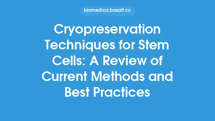 Cryopreservation Techniques for Stem Cells: A Review of Current Methods and Best Practices Thumbnail
