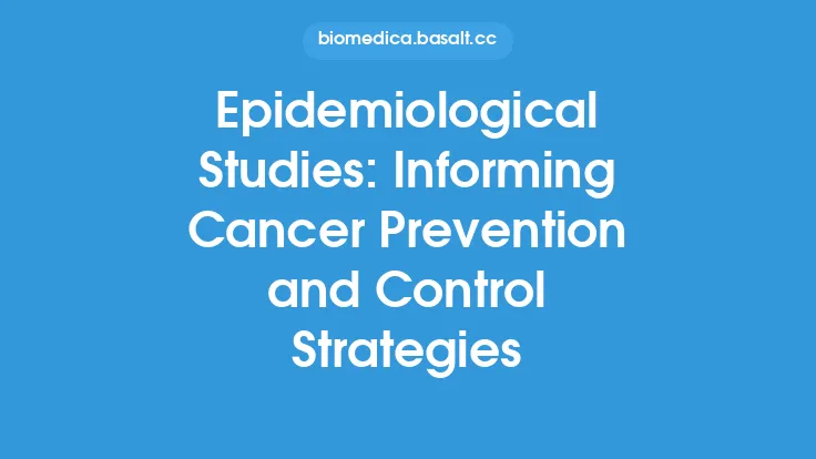 Epidemiological Studies: Informing Cancer Prevention and Control Strategies Thumbnail