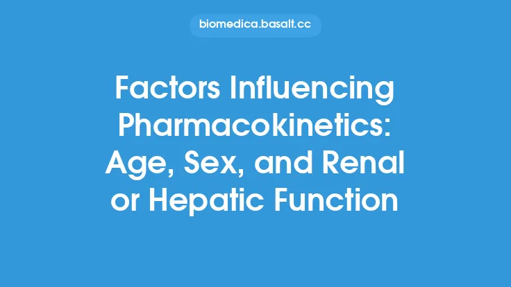 Factors Influencing Pharmacokinetics: Age, Sex, and Renal or Hepatic Function Thumbnail