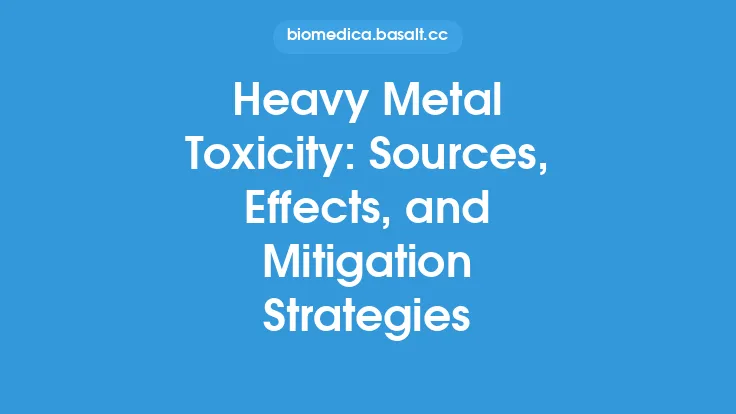 Heavy Metal Toxicity: Sources, Effects, and Mitigation Strategies Thumbnail