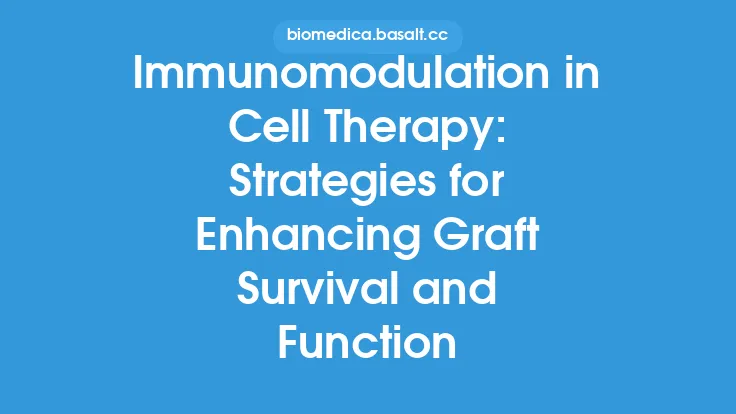Immunomodulation in Cell Therapy: Strategies for Enhancing Graft Survival and Function Thumbnail