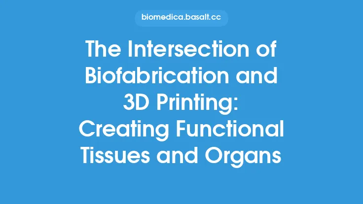 The Intersection of Biofabrication and 3D Printing: Creating Functional Tissues and Organs Thumbnail