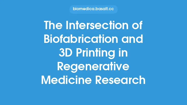 The Intersection of Biofabrication and 3D Printing in Regenerative Medicine Research Thumbnail