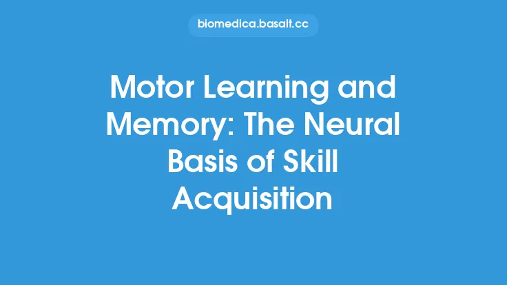 Motor Learning and Memory: The Neural Basis of Skill Acquisition Thumbnail