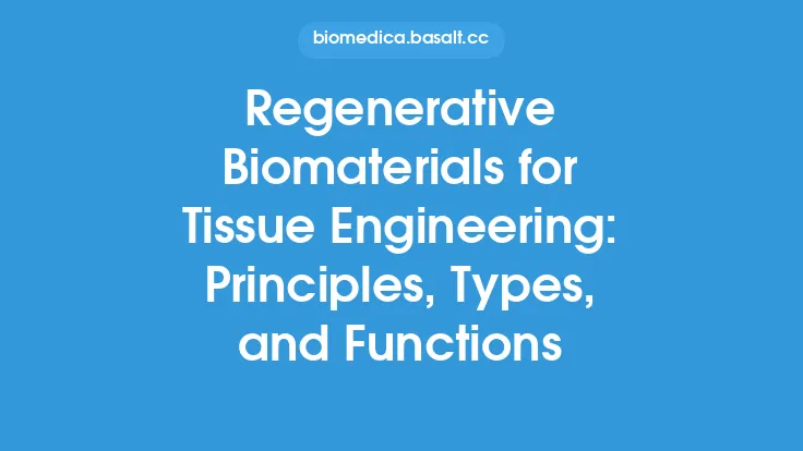 Regenerative Biomaterials for Tissue Engineering: Principles, Types, and Functions Thumbnail