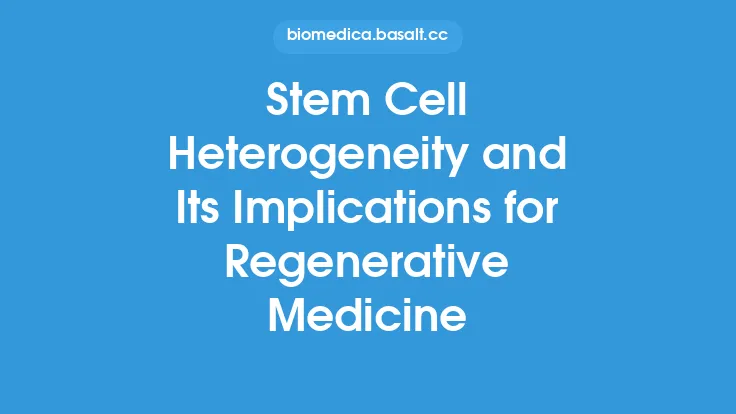 Stem Cell Heterogeneity and Its Implications for Regenerative Medicine Thumbnail